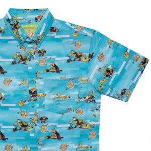 RSVLTS X CatDog Greaser Size Large Mens Blue Nickelodeon Button Down Shirt Retro